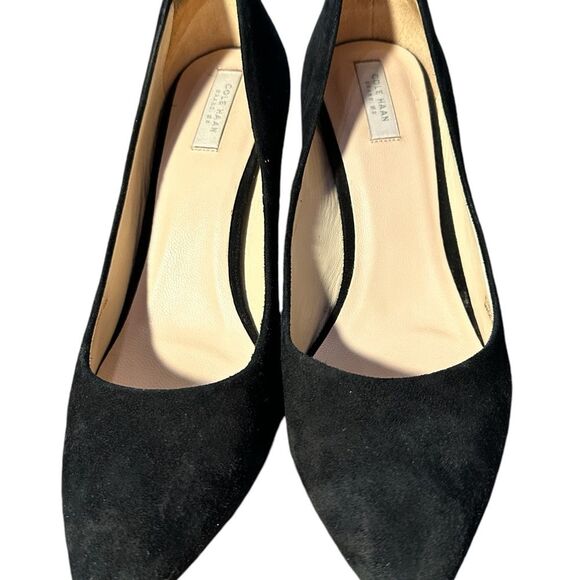 Cole Hann Suede Black Heels Sz 8 B - Picture 12 of 13